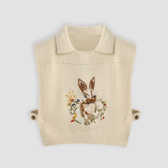 Cider Brown Easter Bunny Sweater Vest - Picture 3 of 10